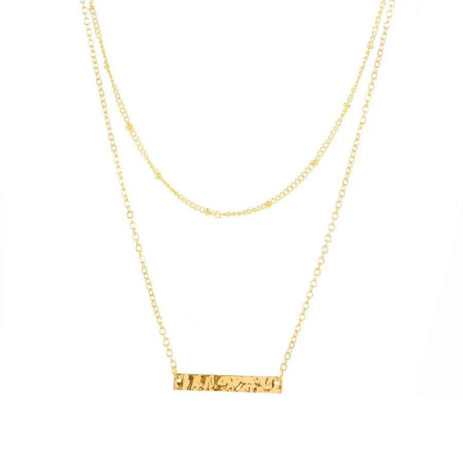 Layered Heart Necklace Pendant Handmade 18k Gold Plated Dainty Gold Choker Arrow Bar Layering Long Necklace for Women