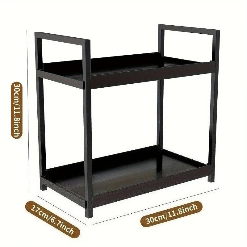 2-Tier Countertop Organiser – Multi-Purpose Storage Rack for Bathroom, Bedroom & Kitchen