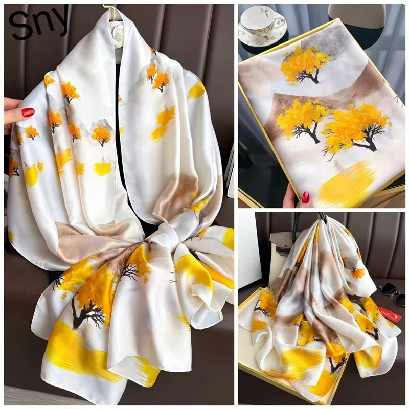 Tensili Brocade Satin Scarf Printed Silk Shawls