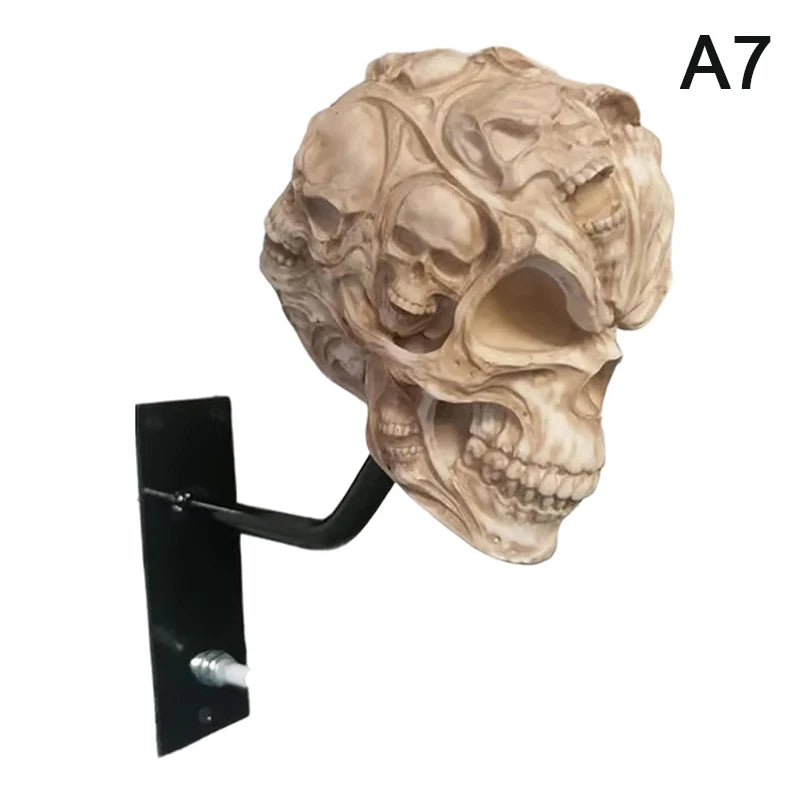 Motorcycle Helmet Skull Holder Helmet Storage Rack Wall Mount Hat Rack Resin For Coats, Caps, Baseballs And Rugby Helmet