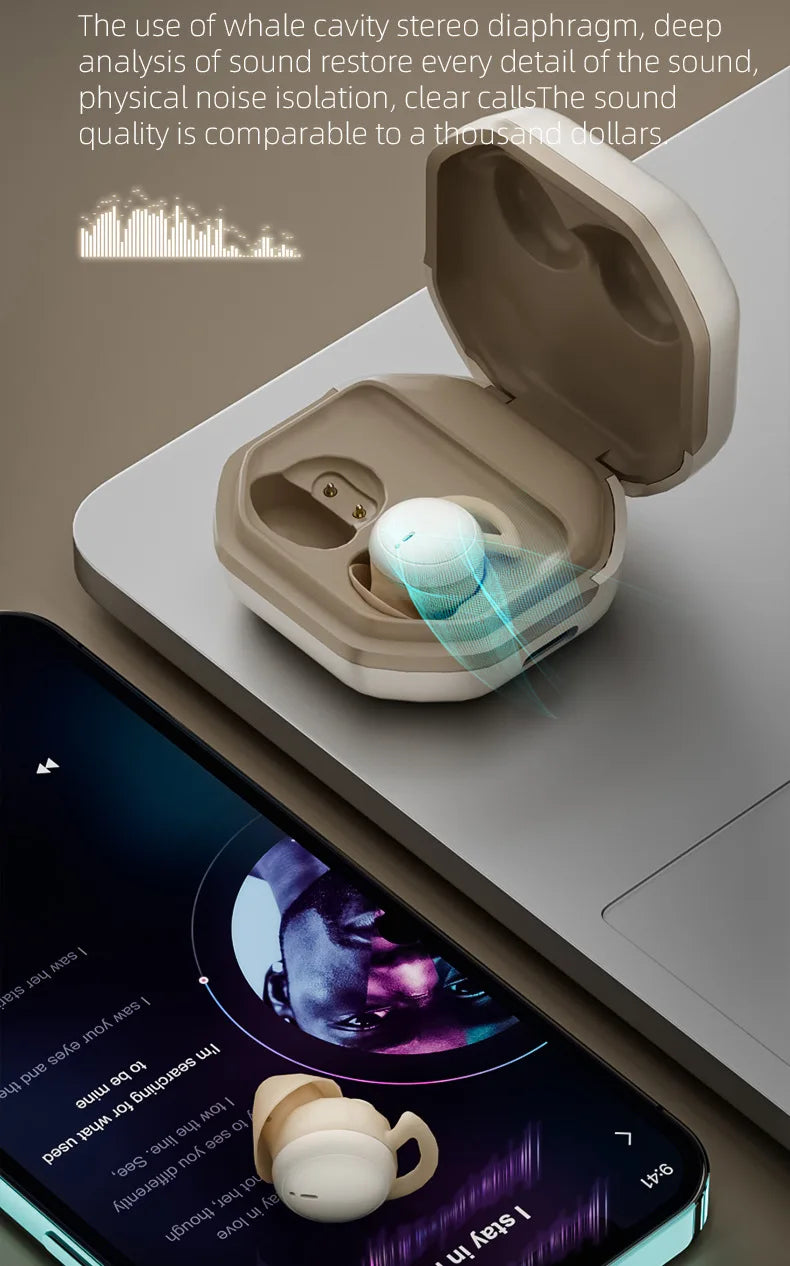 Bluetooth Earbuds for Sleeping invisible Small Wireless Earphones Mini Comfortable Noise Blocking for Side Sleeping Home Work