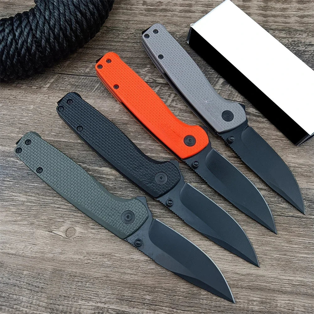 Bearing Survival Flipper Pocket Knife Hunting Camping Edc Self Defense D2 Blade Fiberglass Handle Military Tactical Folding Tool