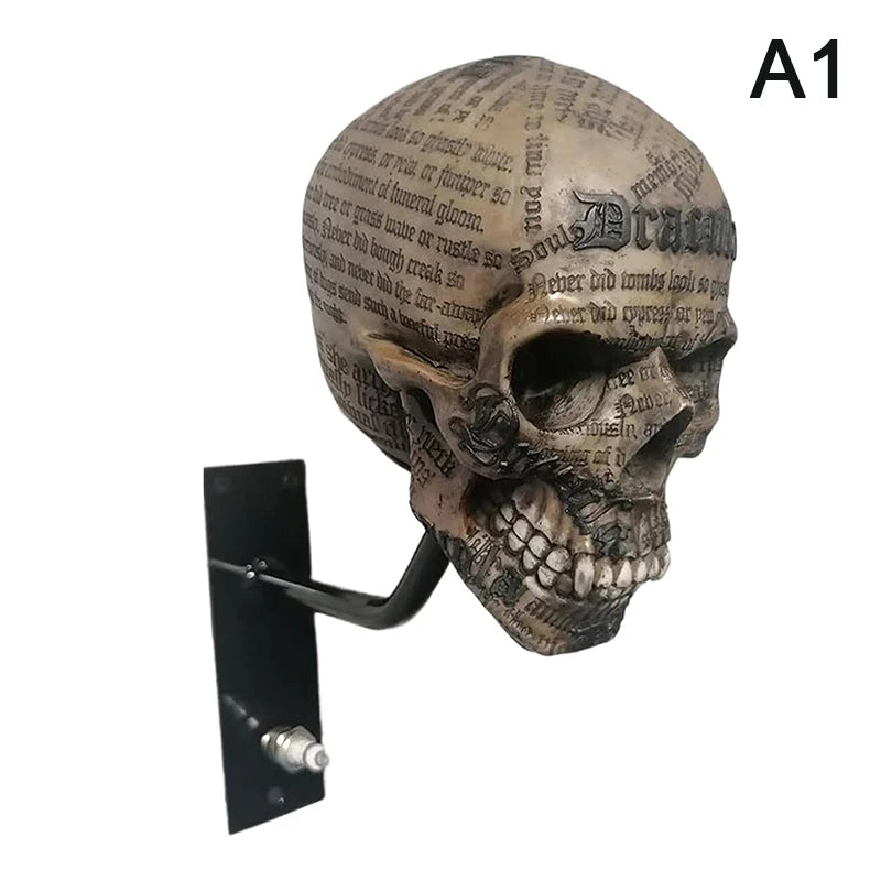 Motorcycle Helmet Skull Holder Helmet Storage Rack Wall Mount Hat Rack Resin For Coats, Caps, Baseballs And Rugby Helmet