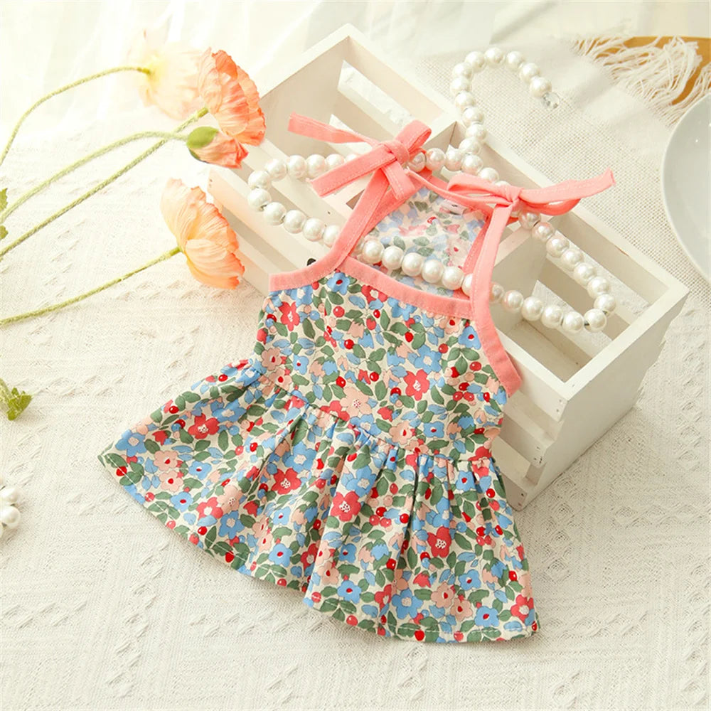 Summer Green Sphynx Cat Suspender Skirt Love Flower Pet Princess Dresses for Cats Gotas Katten Kedi Dog Dress mascotas Clothes