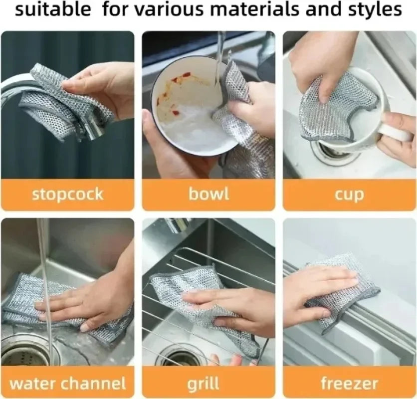 Thickened Steel Wire Cleaning Non-Scratch Cloth