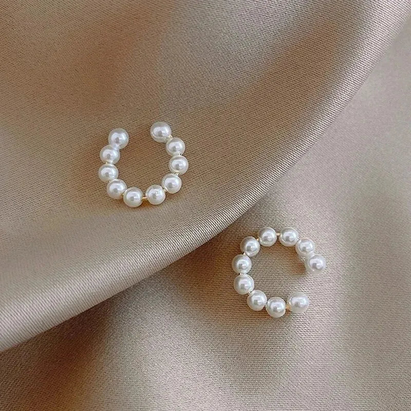 Pearl Ear Cuff Clip C-Shaped Earrings