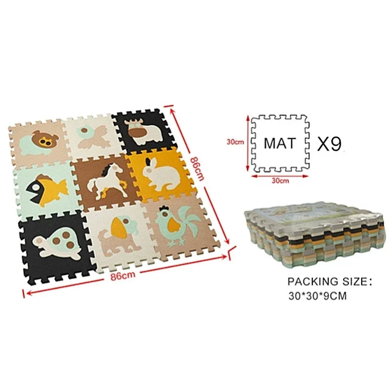 Baby Play Mat 30x30cm Kids EVA Foam Puzzle Carpet Interlocking Floor Tiles Educational Alphabet Numbers Activity Gam Floor Mats
