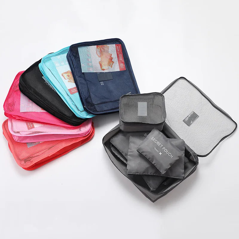 6Pc Travel Clothes Storage Bags