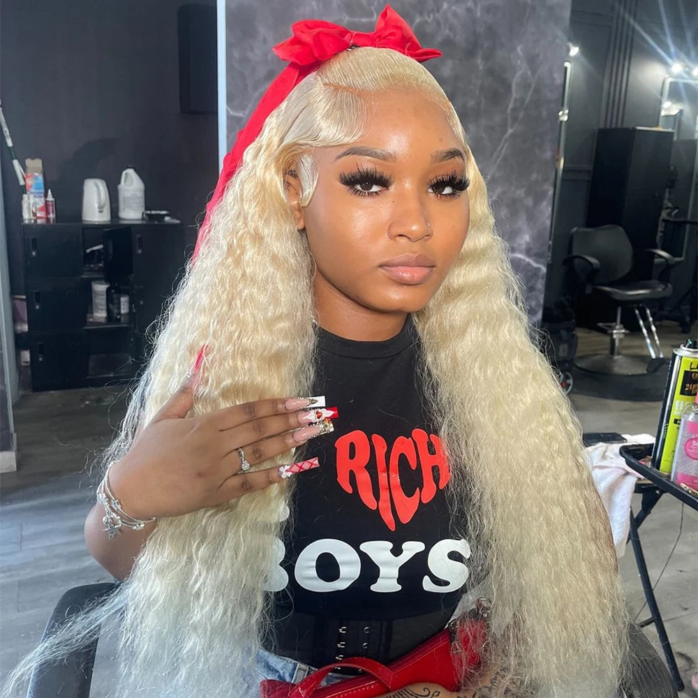 Silkwave 613 Honey Blonde Color 13x6 HD Lace Frontal Wig Human Hair Curly Wig Deep Wave 13x4 Lace Front Human Hair Wig For Women