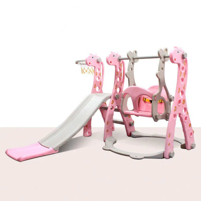 Household Children's Toys Slide Indoor Outdoor Family Playground Props Cartoon Giraffe Combination Swing Toys Gift for Kids