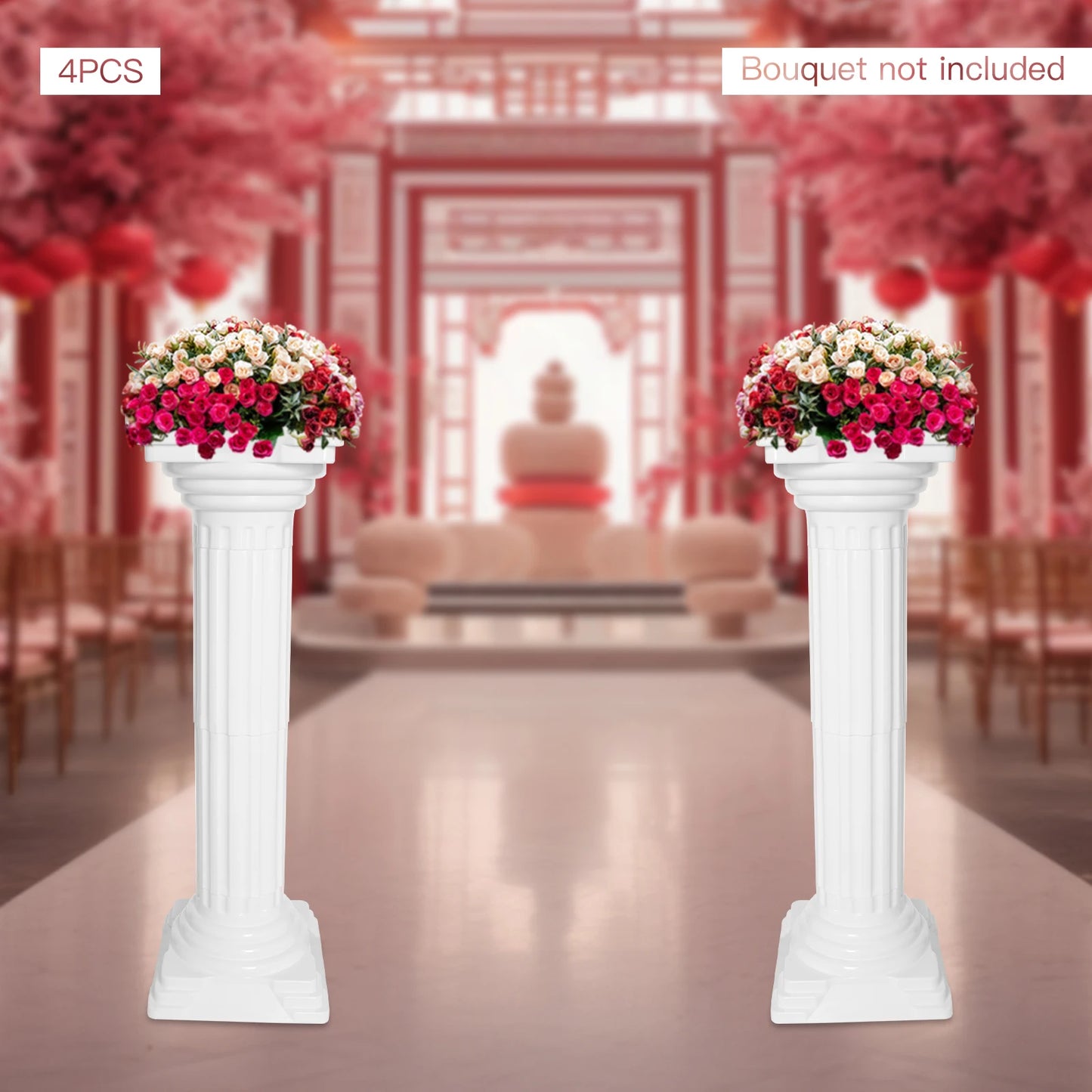 European-Style White Pillar: Elegant Decor for Weddings and Gatherings, Enhancing Charm and Romance