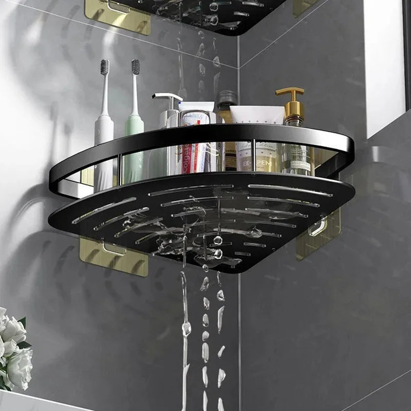 Bathroom Shelf Makeup Storage Organizer Aluminum Alloy Shampoo Rack Shower Shelf Bathroom Accessories No Drill Wall Shelf