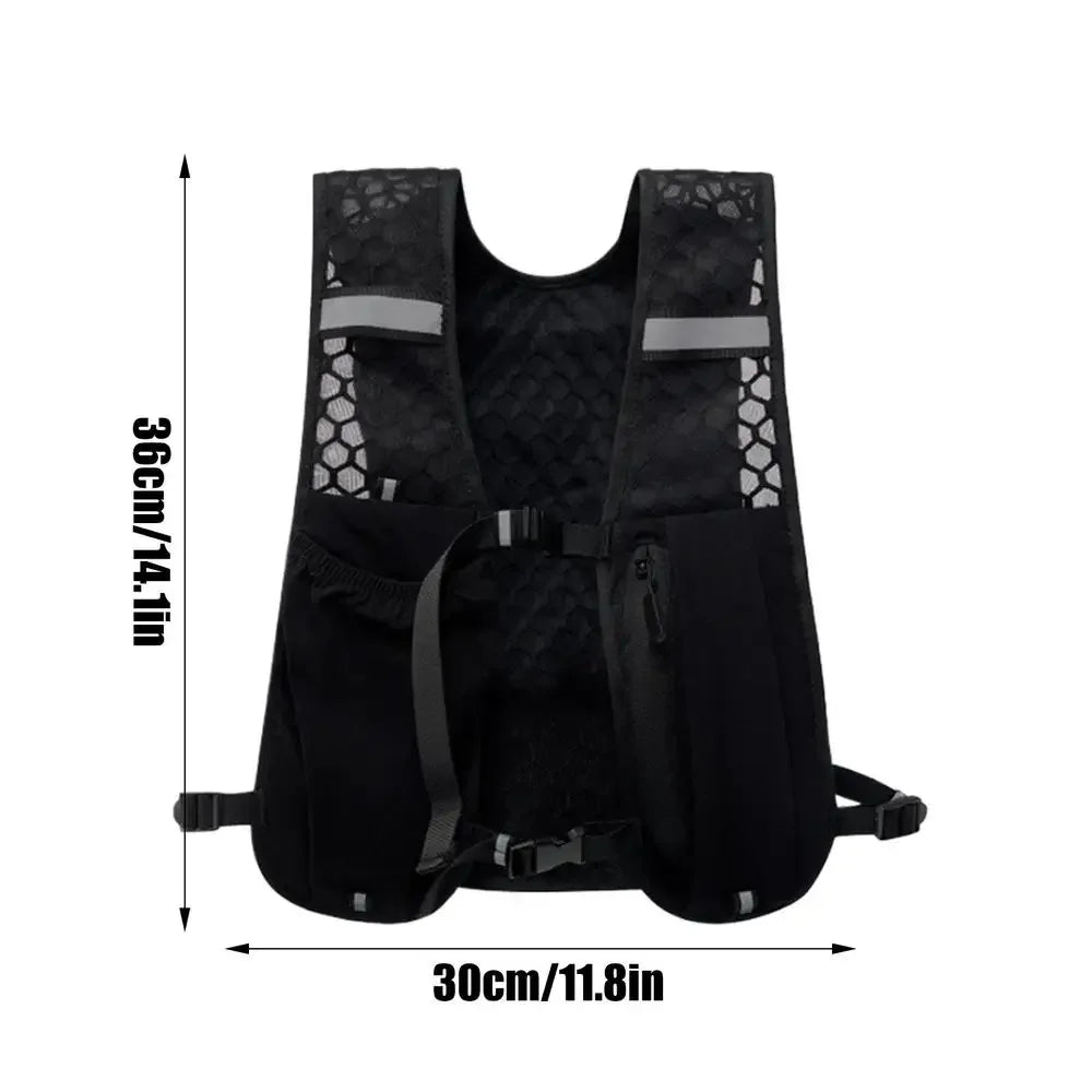 Running Vest Reflective Hydration Water Chest Pack Lightweight Running Water Bottle Storage Vest With Phone Holder Cycling Vest