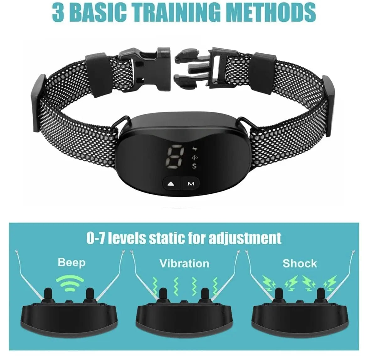 Electric shock Vibration Anti bark dog collar