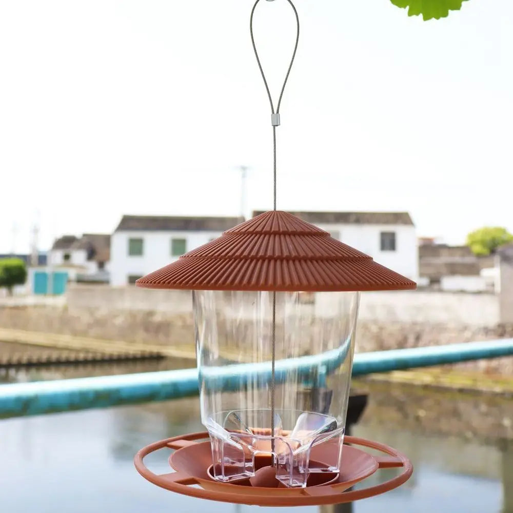 House-Type Outdoor Waterproof Pet & Bird Feed Station – Garden Food Container for Dogs, Cats, Birds, and Small Animals, Durable Weatherproof Feeding Tool