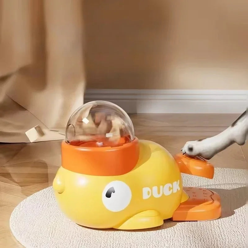 Little Yellow Duck Interactive Pet Feeder – Automatic Food Dispenser & Training Toy for Cats and Dogs