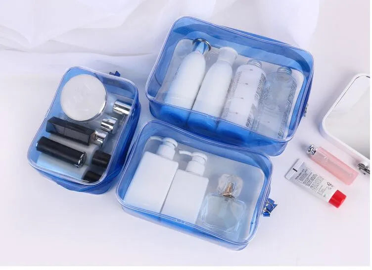 Transparent PVC Waterproof Zipper Makeup Cosmetic Bag