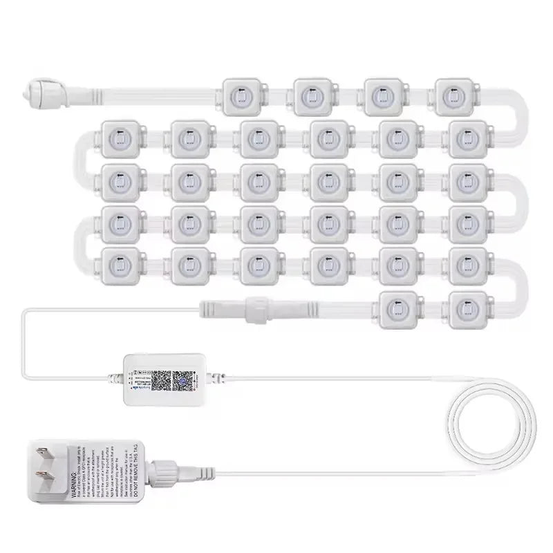 LED Lights 45M Permanent Outdoor Lights Smart RGBIC Eaves Festival Flashing Lighting Fairy String Christmas Holiday Decorations