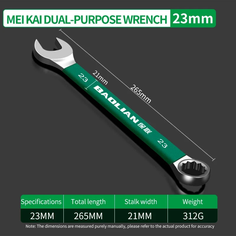 BaoLian Durable Wrench 8-30mm Plum Blossoms Open Combination Wrench Two-Way Double Fast Wrench Auto Repair Tools