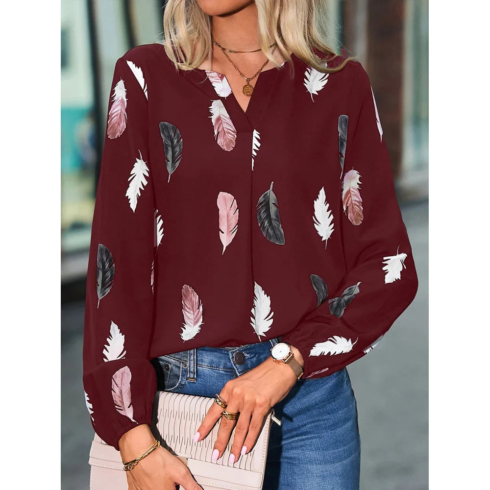 Feather Pattern Blouse