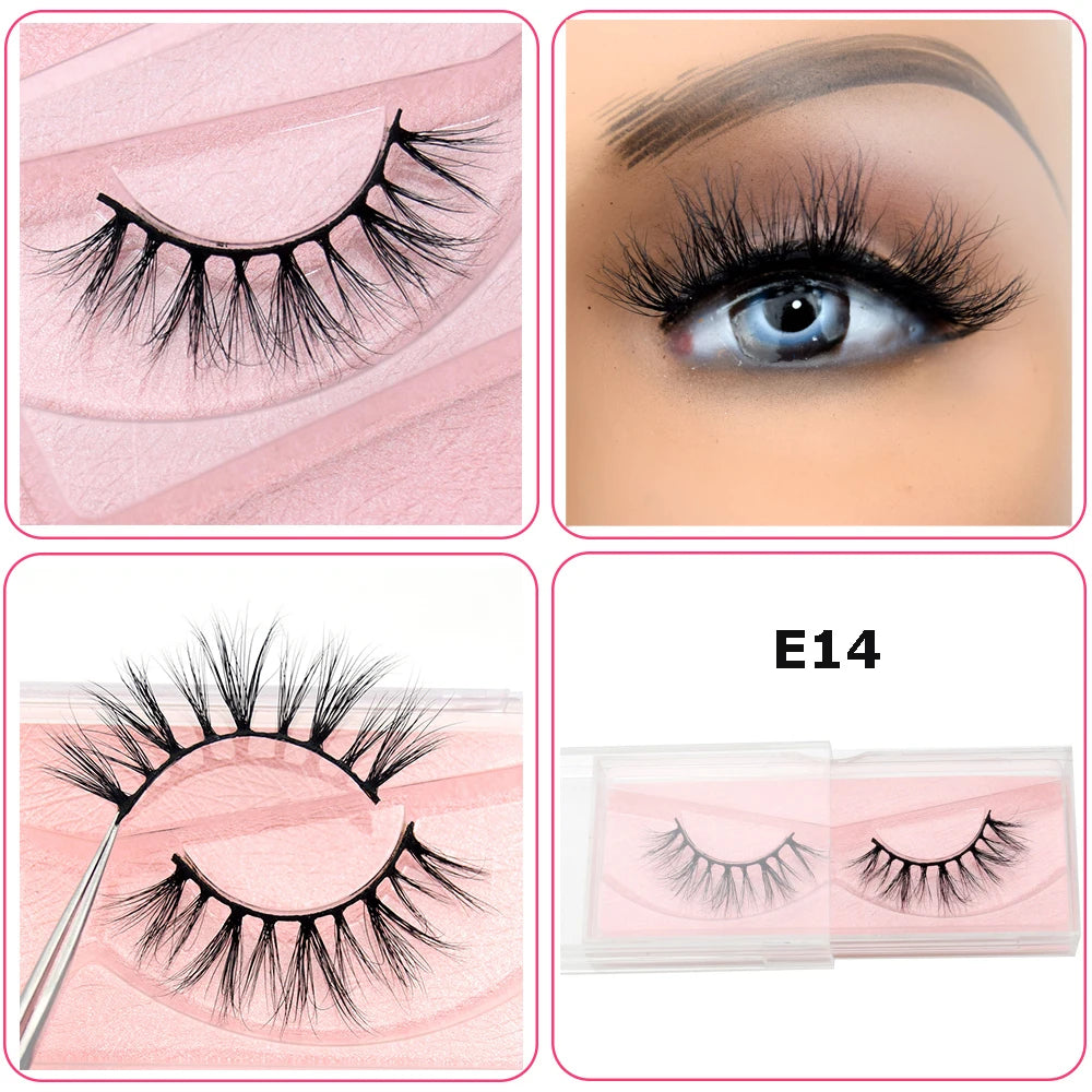 Visofree 3D Mink Half Lashes – Natural Long False Eyelashes with Clear Band, Handmade HT04