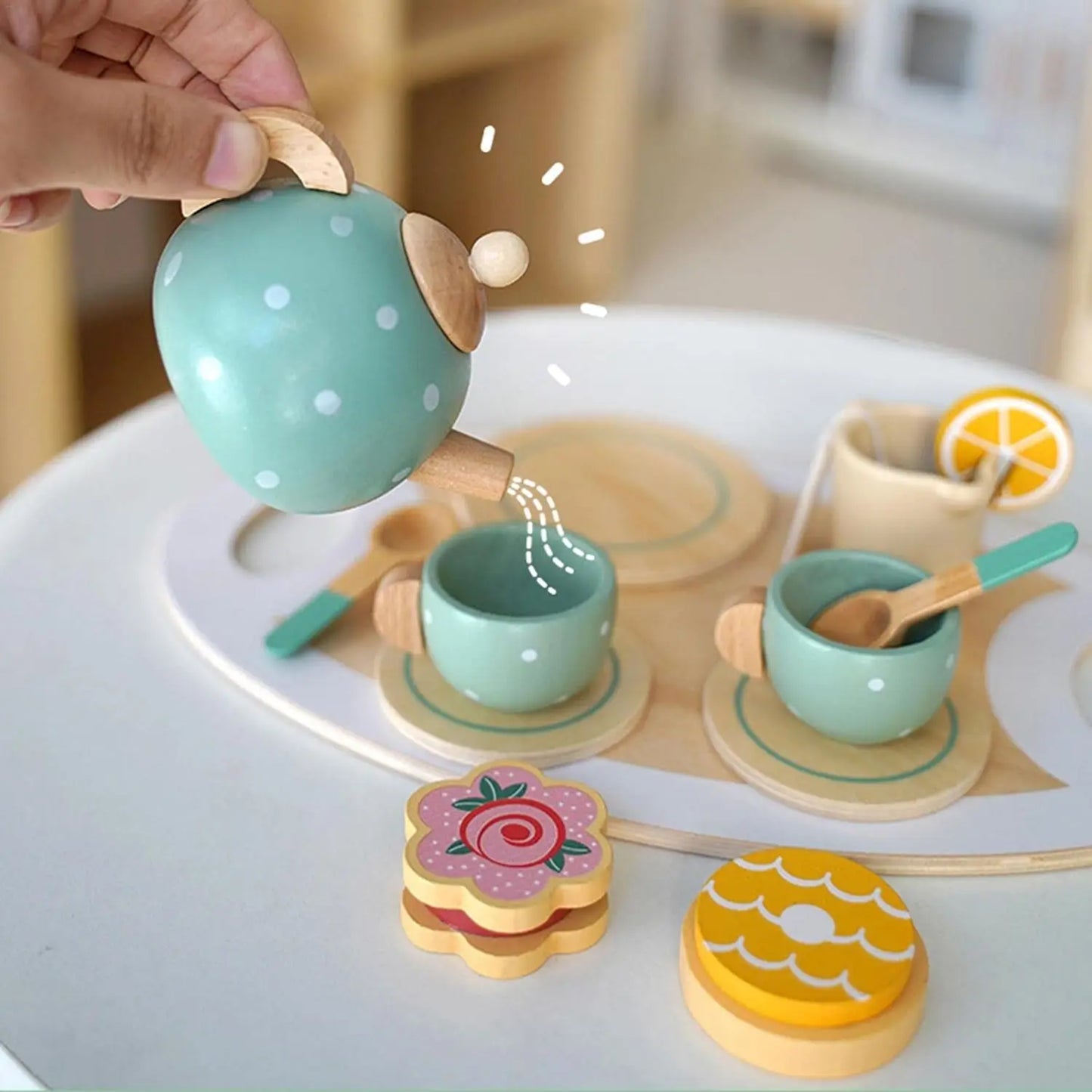 Wooden Kitchen Toys Pretend Toys Cutting Cake Play Set Food Kids Toys Montessori Tea Party Learning Educational Toys For Gifts