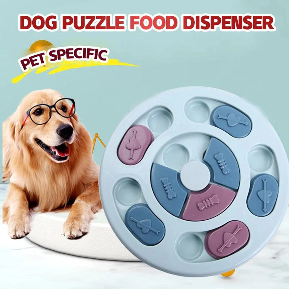 Interactive Pet Toy & Slow Feeder Bowl – Brain Training Feeding Plate for Cats & Dogs