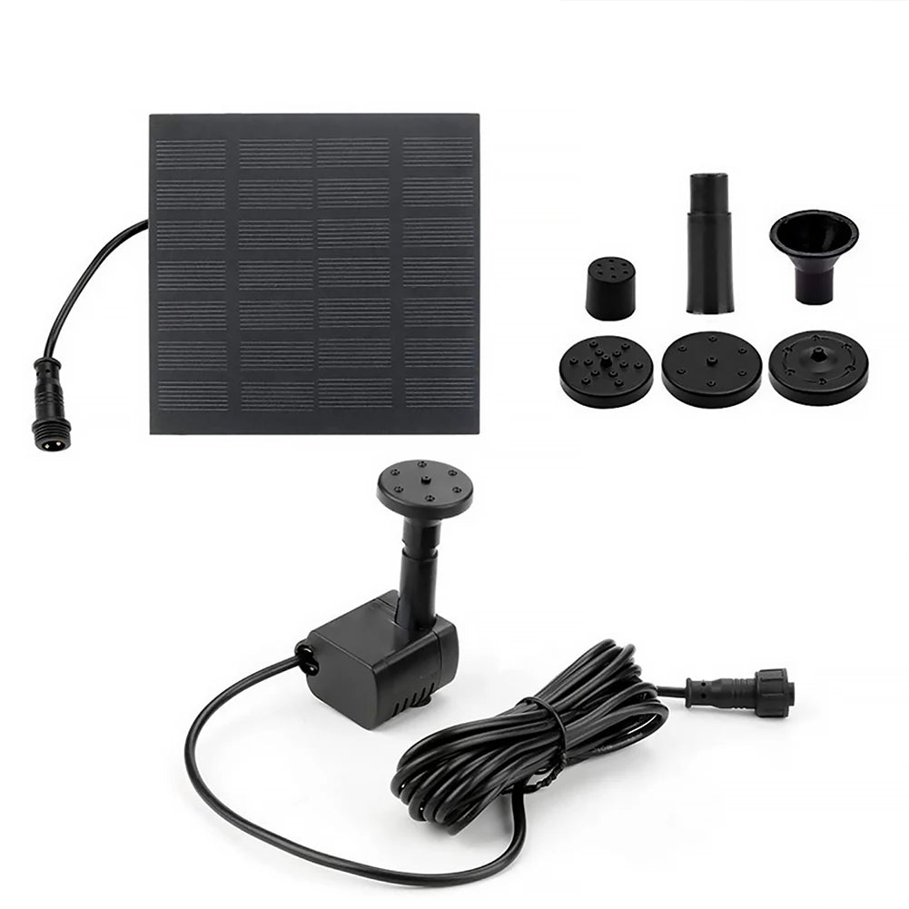 Solar Water Pond Pump Multifunctional with 6 Nozzles Aquarium Wave Maker Decorative Props Portable for Pool Fountain Submersible