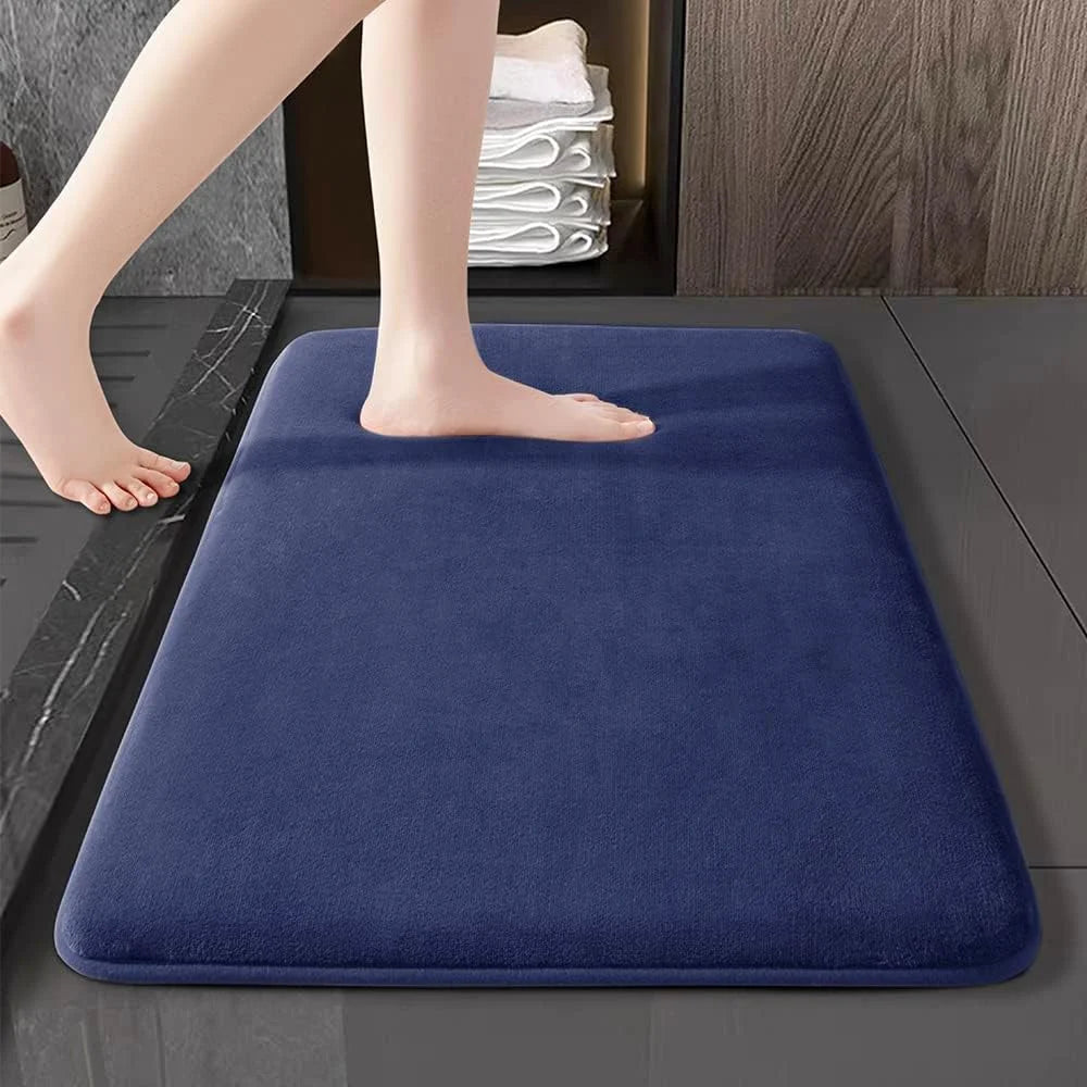 Super Absorbent Floor Mat - L-Shaped Kitchen & Bathroom Mat - Quick-Drying Anti-Slip Flannel Carpet