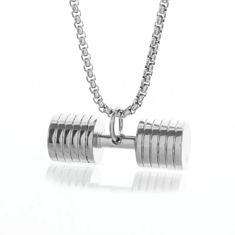 Titanium Steel Dumbbell Necklace