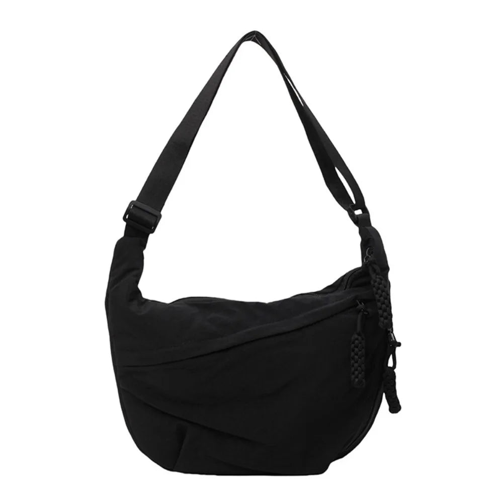 New Canvas Crossbody Bags Large Capacity Korean Simplified Shoulder Bag Lightweight Solid Color Dumpling Bag Travel