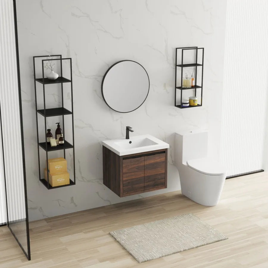 Bathroom Cabinet With Sink Soft Close Doors Float Mounting Design 24 Inch For Small Bathroom 24x18 KDPacking W128650530