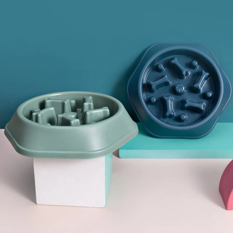 Pet Slow Feeder Bowl – Anti-Choking, Anti-Gulping PP Plastic Dish for Dogs