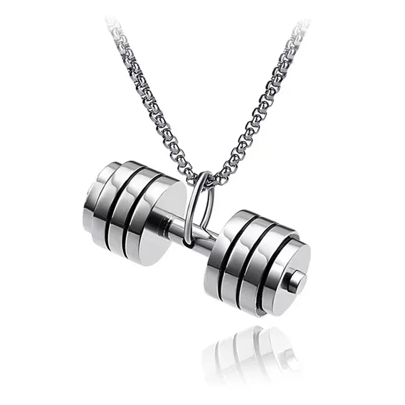 Titanium Steel Dumbbell Necklace