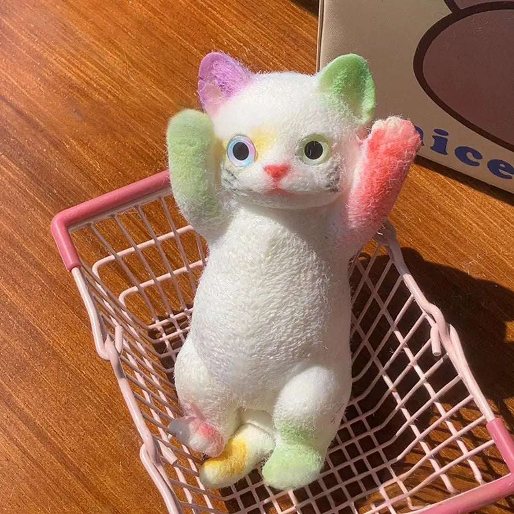 Anxiety Relief Cat Toy Realistic Cat Squeeze Toy for Stress Relief Soft Tpr Fidget Toy for Kids Teens Adults