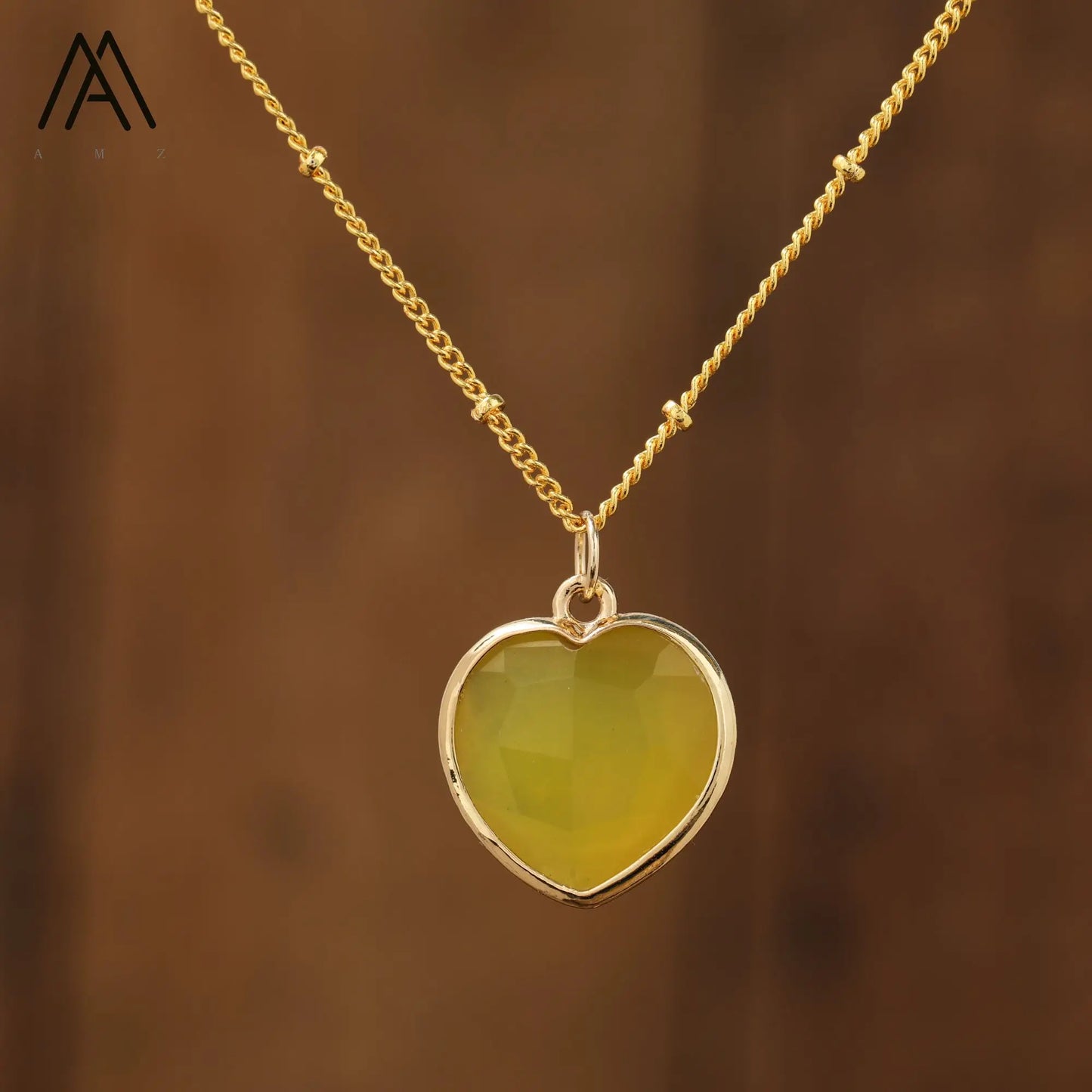 Natural Roses Quartz Heart Pendant Necklace For Women Elegant Romatic Gems Stone Necklace Jewelry Gifts Dropship