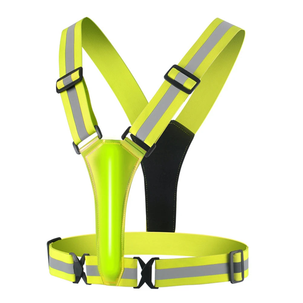 LED Glowing Reflector Straps Adjustable Reflective Night Running Vest High Visibility Night Running Riding Clothing Elastic Band