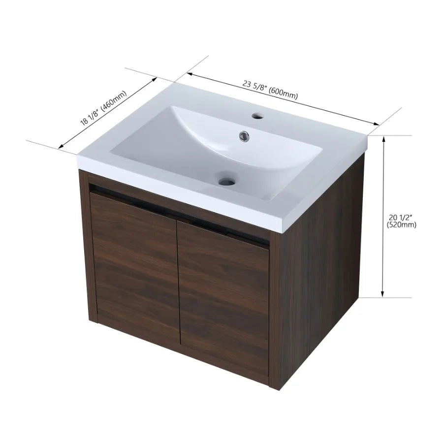 Bathroom Cabinet With Sink Soft Close Doors Float Mounting Design 24 Inch For Small Bathroom 24x18 KDPacking W128650530