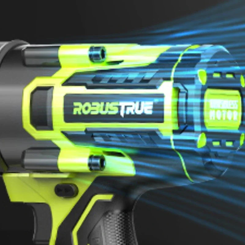 Robustrue 2000N.m Torque Brushless Electric Impact Wrench 3/4-1/2 Cordless Screwdriver Impact Gun RT2000A 5Ah Battery for Makita