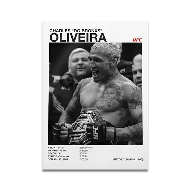 MMA Boxing Fighting Star Canvas Wall Art Print Poster