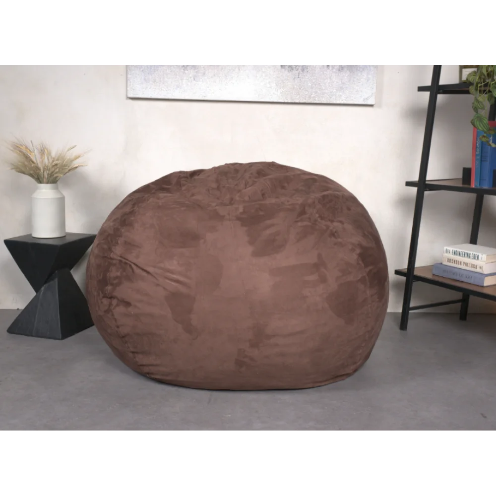 5-Foot Comfortable High-Density Shredded Foam Bean Bag Chair Removable Microsuede Cover Ideal Reading and Bedroom