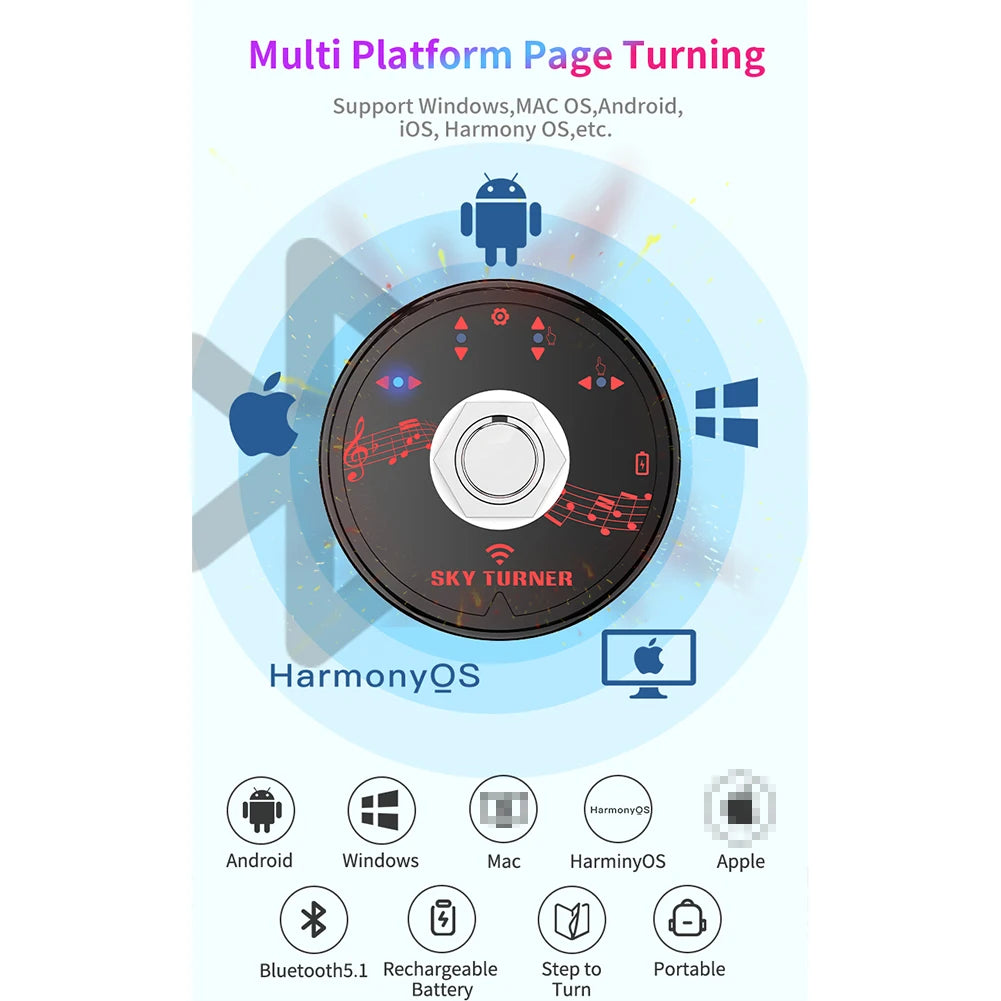Wireless Page Turner Bluetooth-compatible Automatic Universal Score Page Turner For Phone Computer