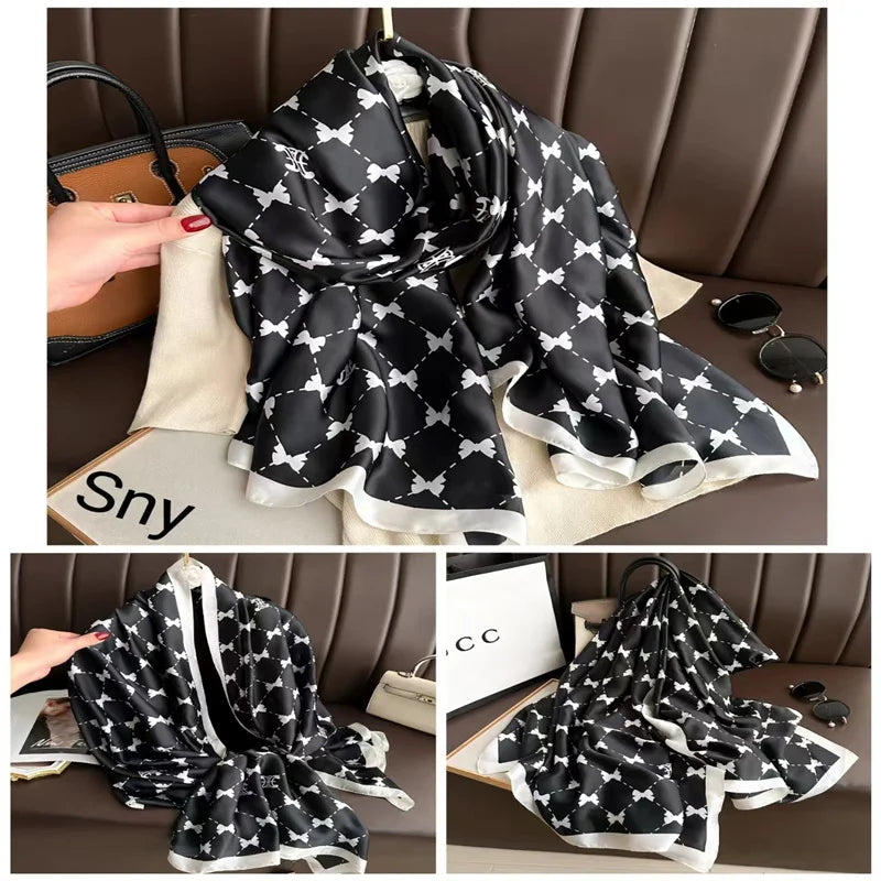 Tensili Brocade Satin Scarf Printed Silk Shawls