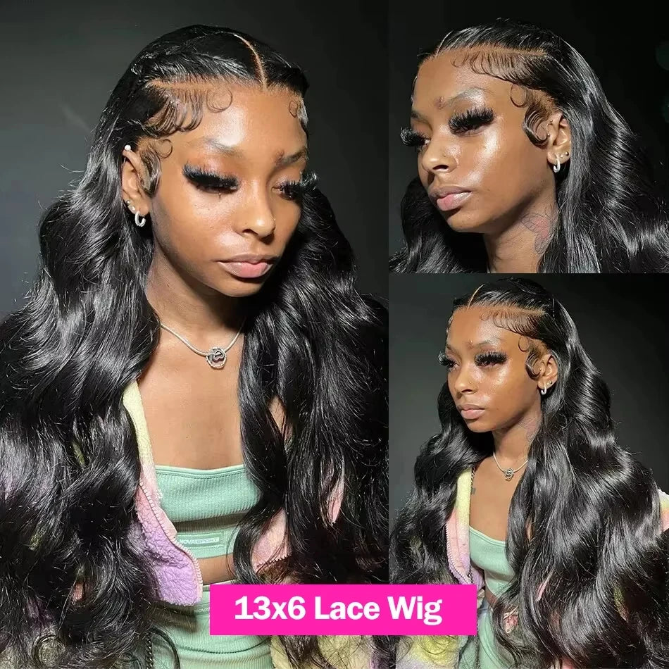 Lafino 200% Density 40 Inch Lace Front Human Hair Wig Body Wave Lace Front Wig 13x6 Black 13x4 Hd Lace Frontal Wigs Brazilian