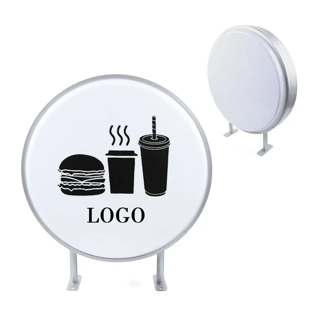 LED Round Light Box Sign, 10000K, Dual-Sided Display, Easy Installation, Energy-saving