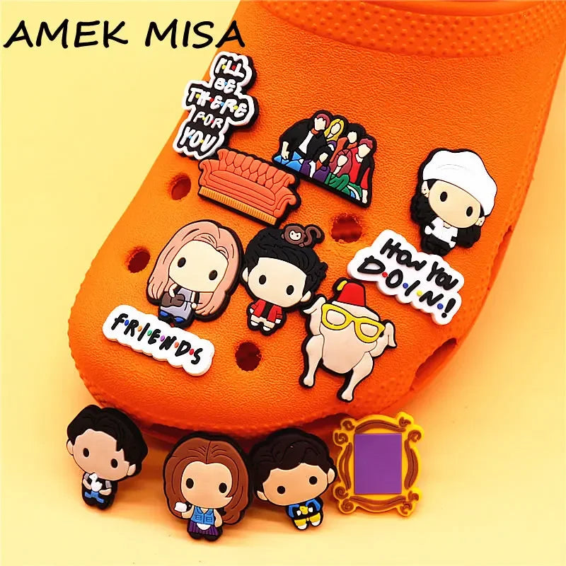 Single Piece Old Friends Shoe Charm – Fun Garden Shoe & Clog Decoration Pin, Unisex Gift