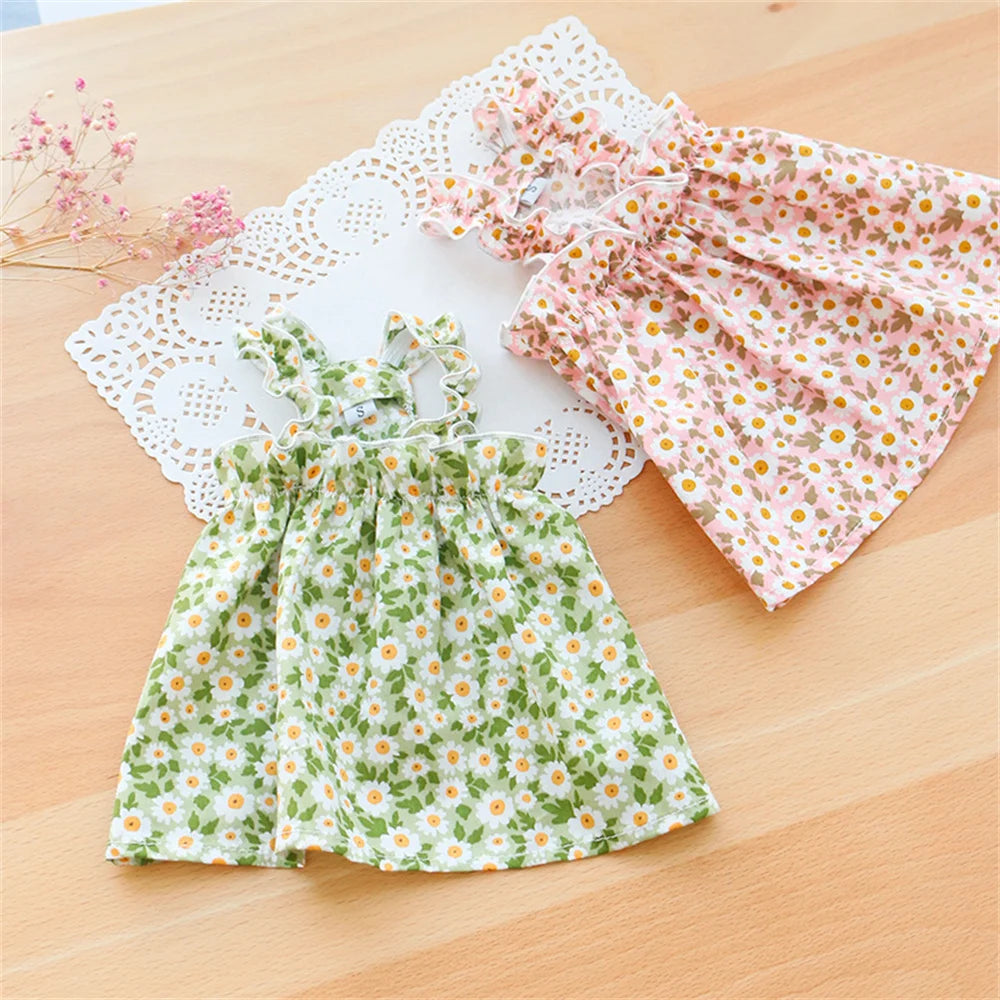 Summer Green Sphynx Cat Suspender Skirt Love Flower Pet Princess Dresses for Cats Gotas Katten Kedi Dog Dress mascotas Clothes