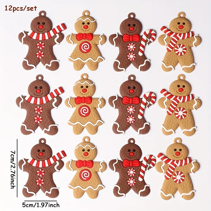 Gingerbread Man Ornaments Xmas Tree Hanging Pendants