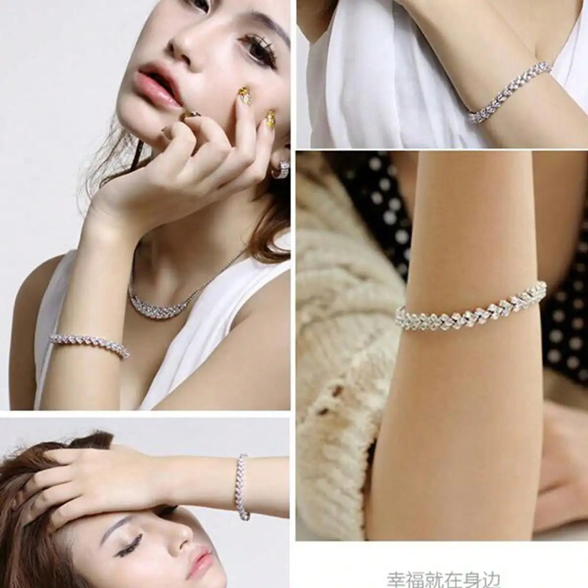 Roman Style Woman Crystal Diamond Bracelet
