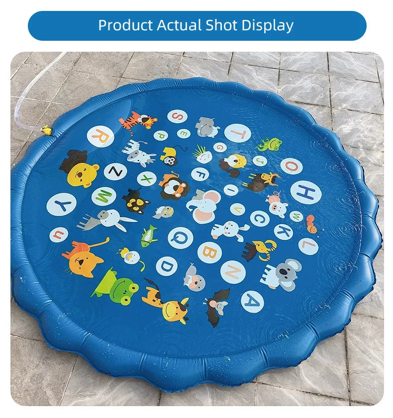 90 Cm Inflatable Water Play Mat Alphabet Beach Spray Mat Children Play Mat Summer Outdoor Backyard Water Toy Children